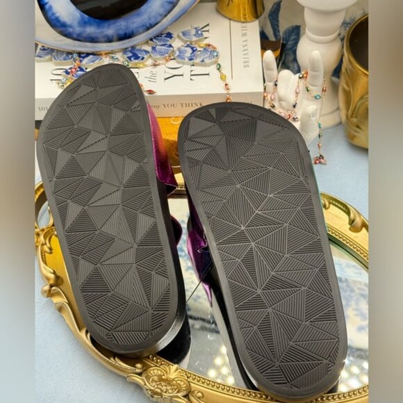 🆕 KURT GEIGER LONDON 🧿 NWOB Meena Eagle Metallic Pool Slide - Size 38 US 7.5 - Picture 11 of 12